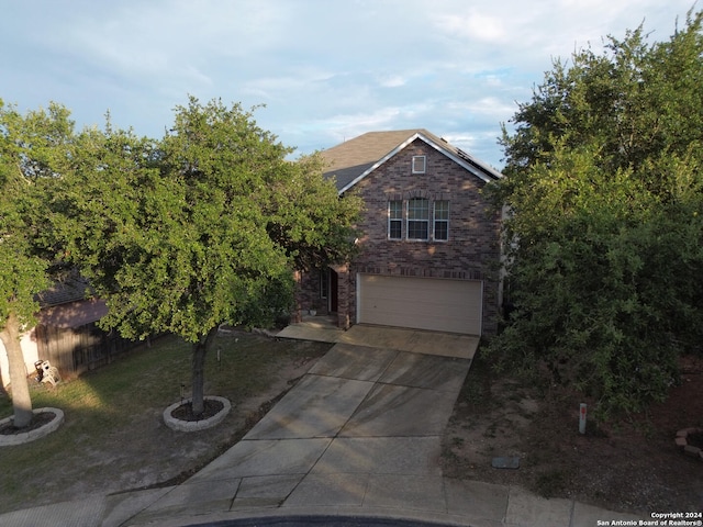 view of front facade featuring a garage