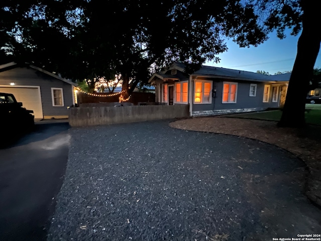 view of front of home featuring a garage