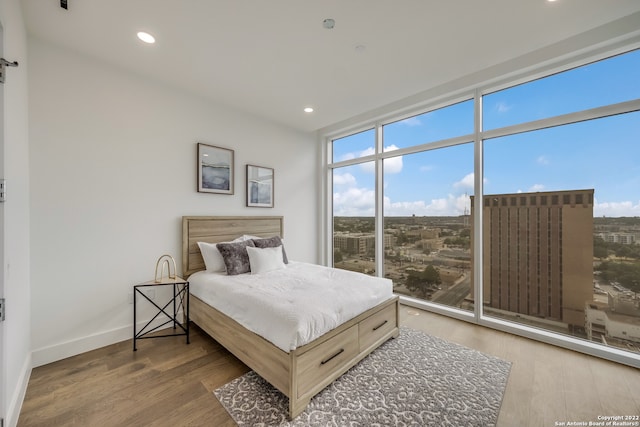 bedroom featuring wood-type flooring