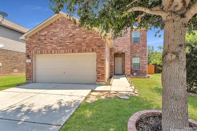 view of front of property with a front lawn