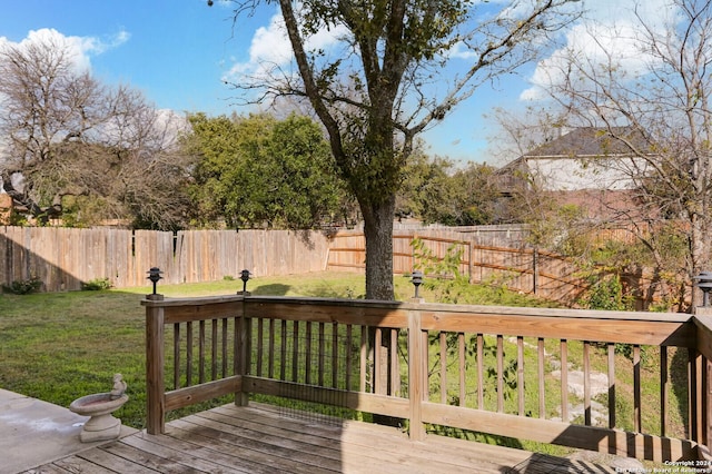 deck with a lawn