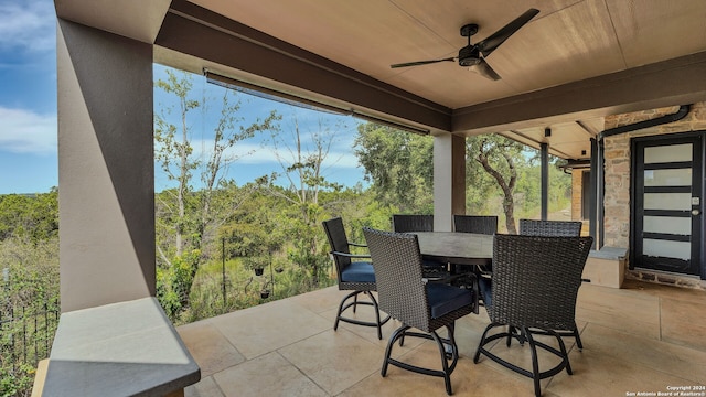 view of patio / terrace with ceiling fan