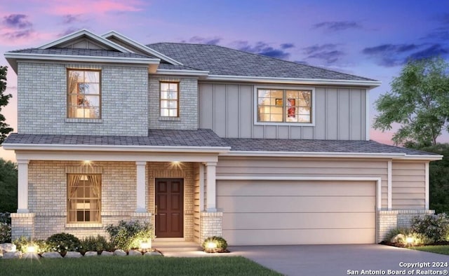 view of front of house featuring a garage