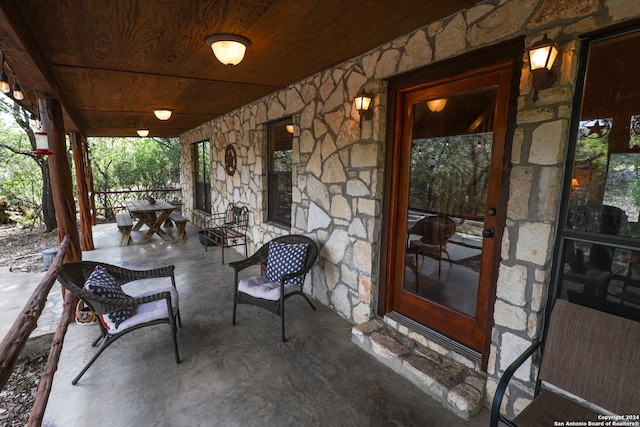 1177 River Rd, Concan, TX 78801 - view of covered porch