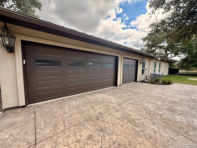 garage with central air condition unit