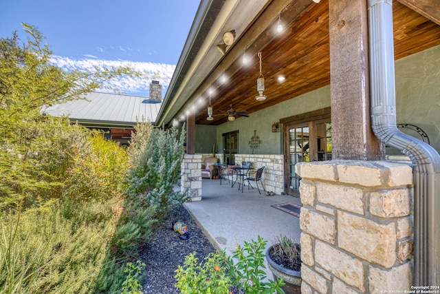 view of patio / terrace with ceiling fan