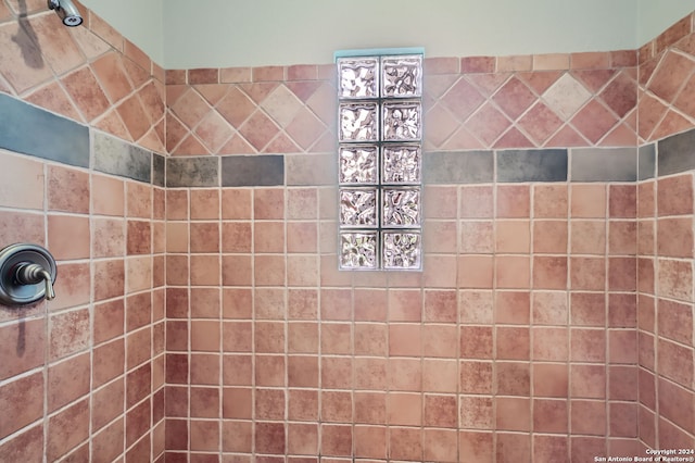 bathroom with tiled shower