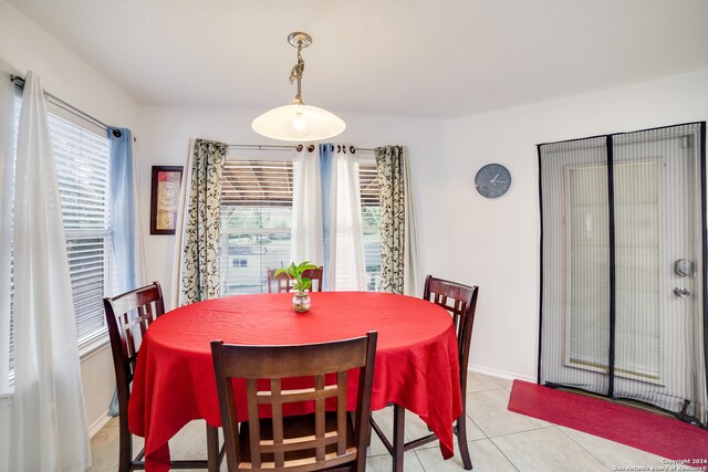 view of tiled dining area