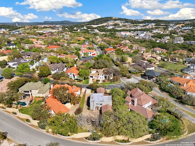 aerial view featuring a mountain view