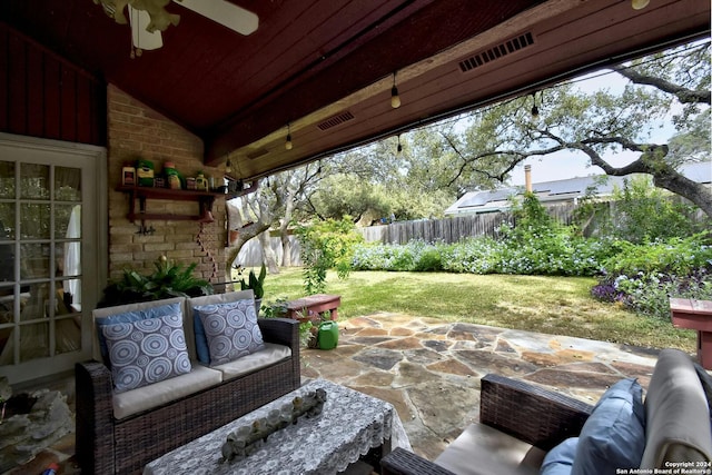 view of patio with outdoor lounge area