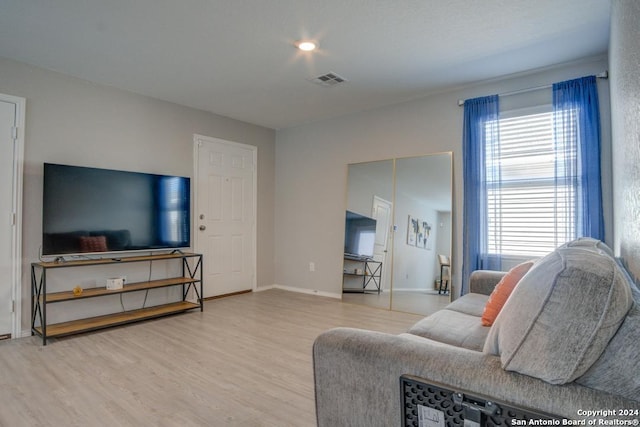 living room with wood-type flooring