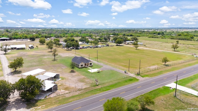 aerial view featuring a rural view