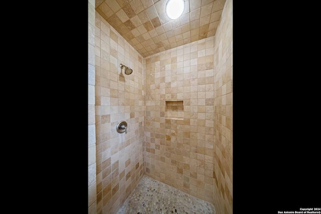 room details featuring a tile shower