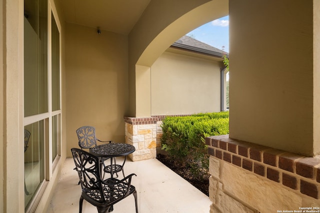 balcony featuring a patio area