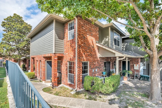 exterior space featuring a garage