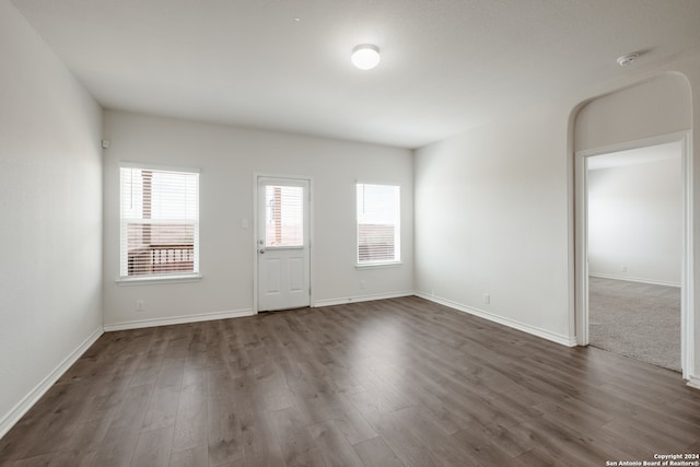 interior space featuring dark hardwood / wood-style flooring