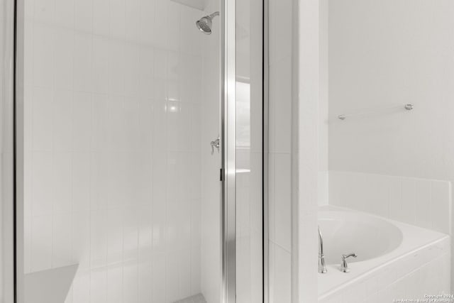 bathroom with separate shower and tub