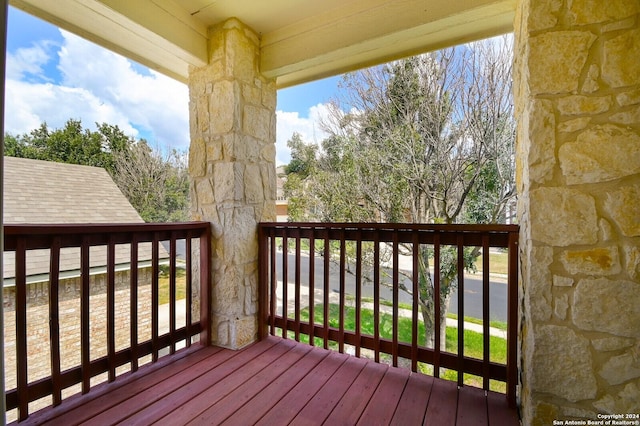 10606 Rainbow Vw, Helotes, TX 78023 - view of wooden terrace