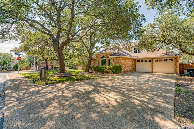 view of front facade with a garage