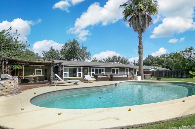 view of pool with a patio area