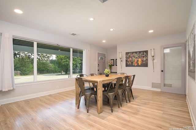 dining area featuring light hardwood / wood-style flooring