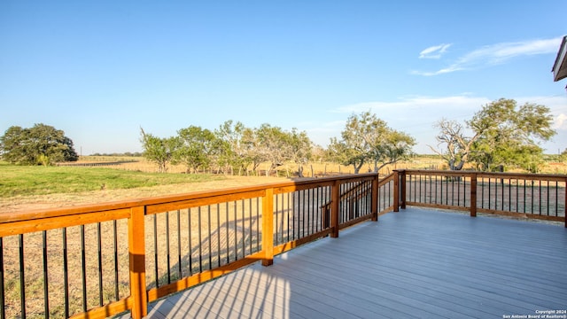 deck featuring a rural view