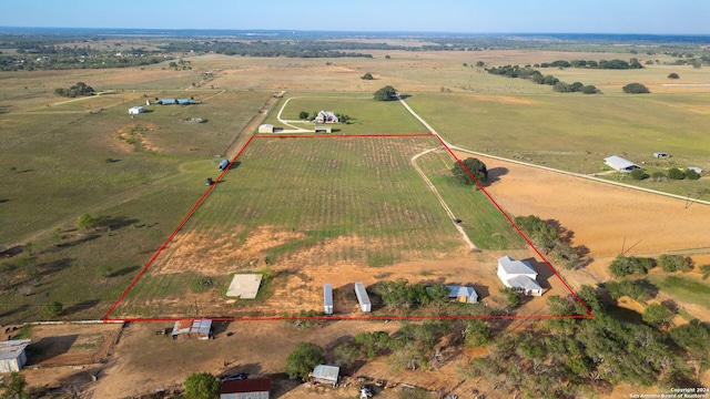 aerial view with a rural view