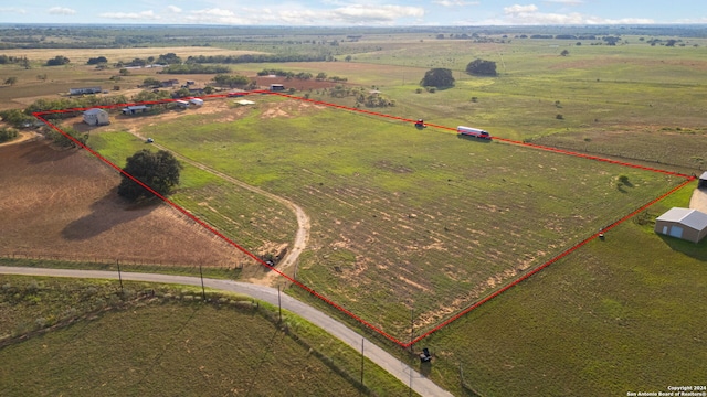 bird's eye view with a rural view