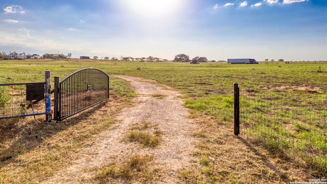 view of street featuring a rural view