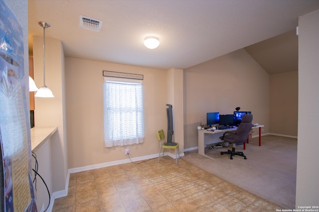 office space with carpet floors