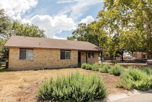 view of single story home