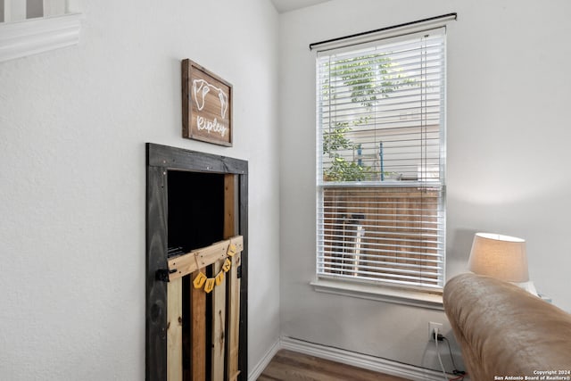 interior space with hardwood / wood-style flooring