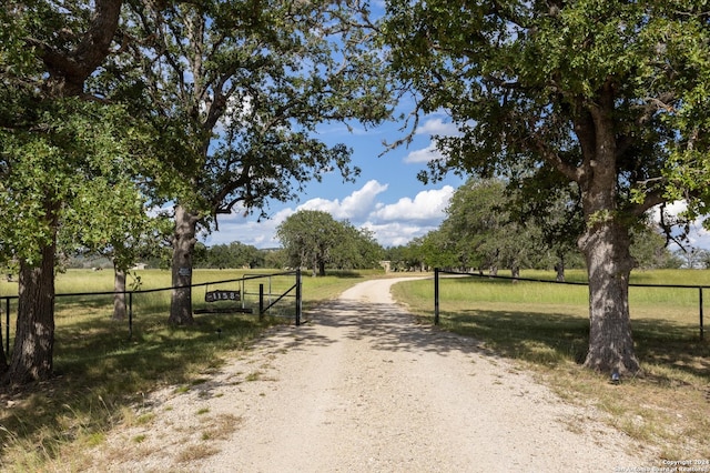 view of street with a rural view