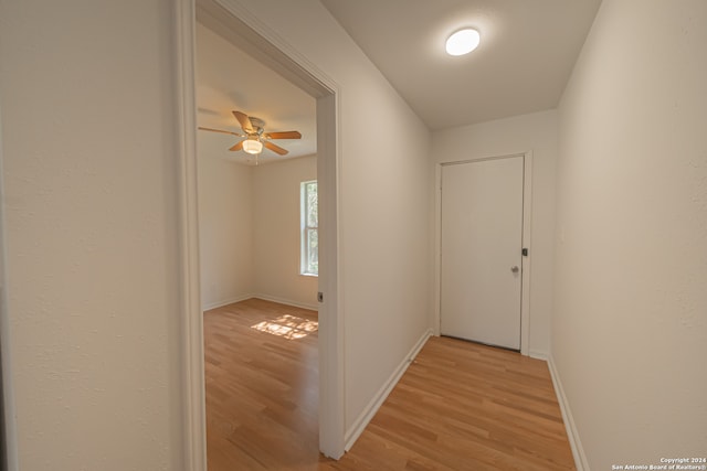 hallway featuring light hardwood / wood-style flooring