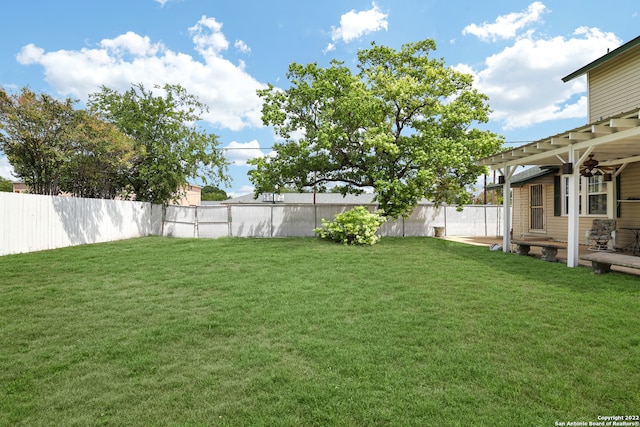 view of yard featuring a pergola