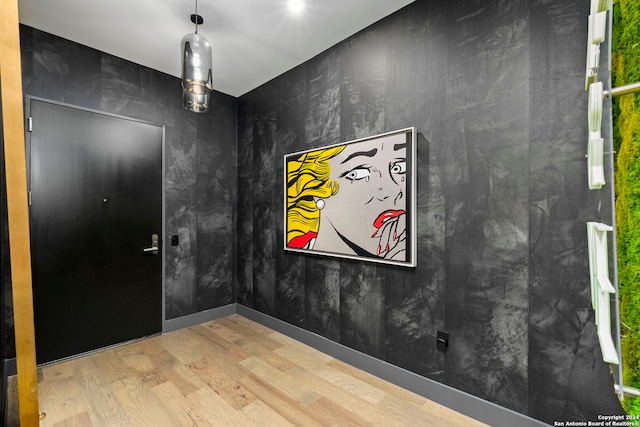 foyer entrance featuring light hardwood / wood-style flooring