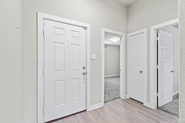 foyer with light hardwood / wood-style flooring