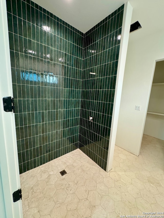 bathroom with a shower