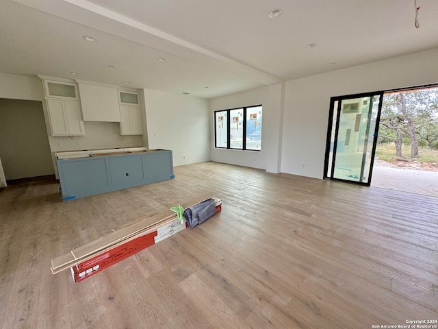 unfurnished living room featuring light hardwood / wood-style floors