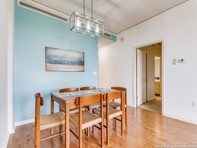 dining area featuring light hardwood / wood-style flooring