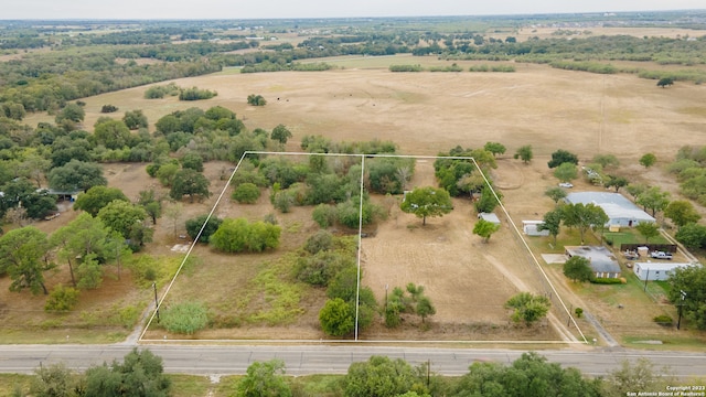 bird's eye view with a rural view