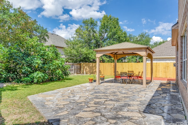 view of patio with a gazebo