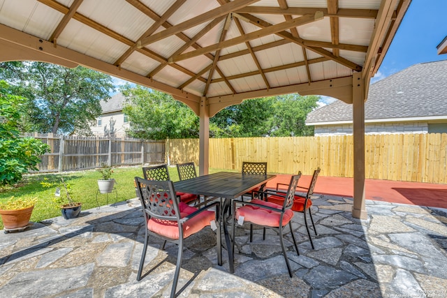 view of patio with a gazebo