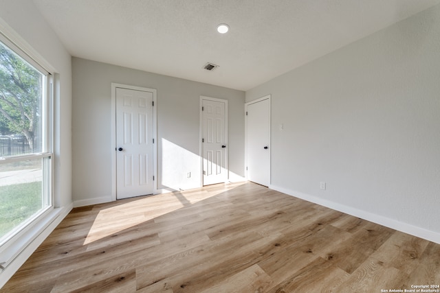 spare room with light hardwood / wood-style floors and a healthy amount of sunlight