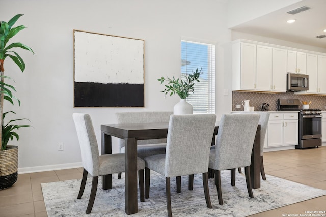 view of tiled dining room