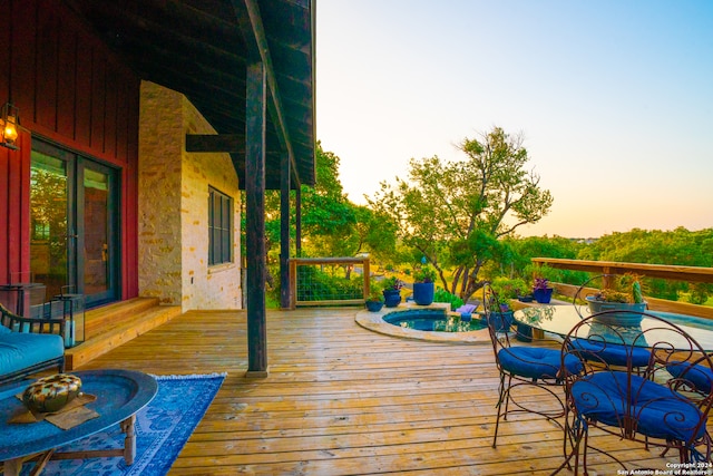 view of deck at dusk