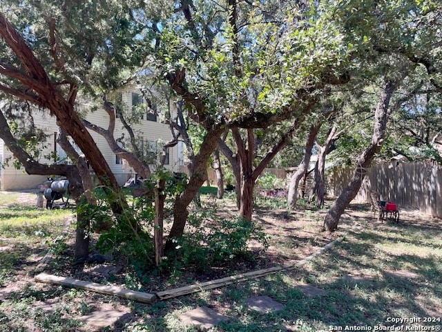 view of yard featuring fence