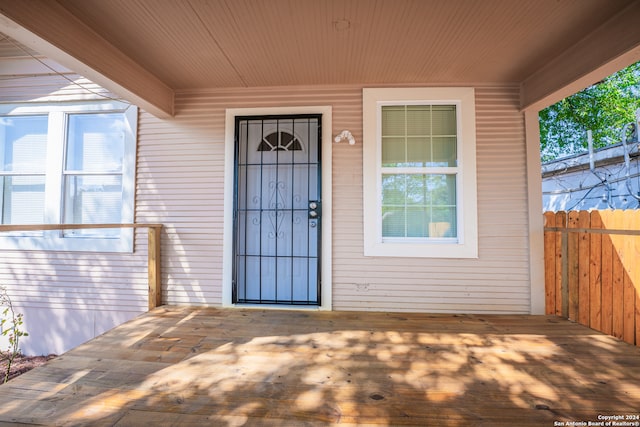 view of doorway to property