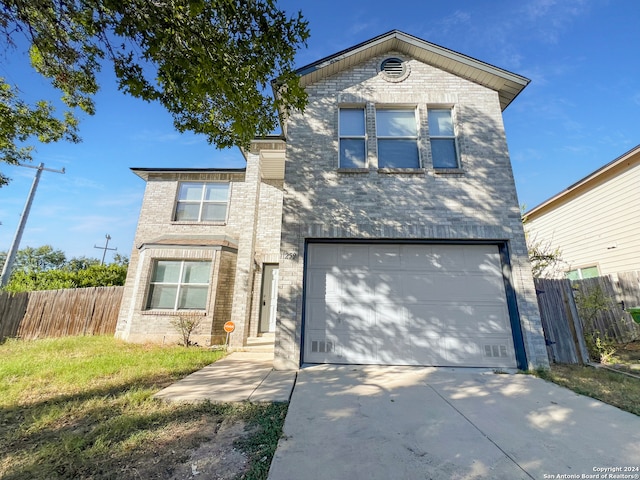 front facade with a garage