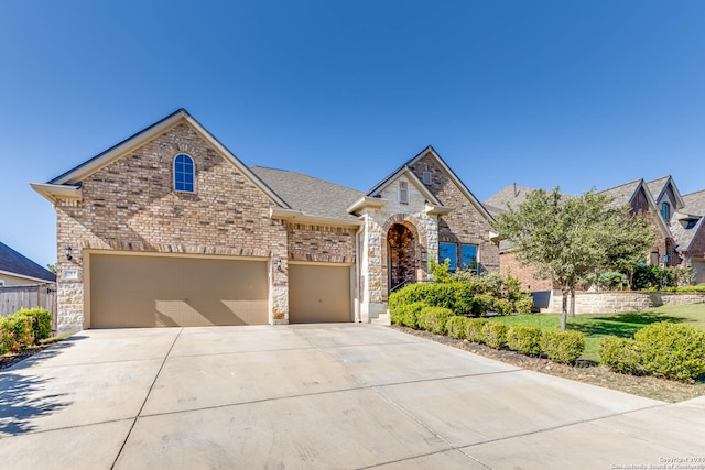 view of front of property featuring a garage